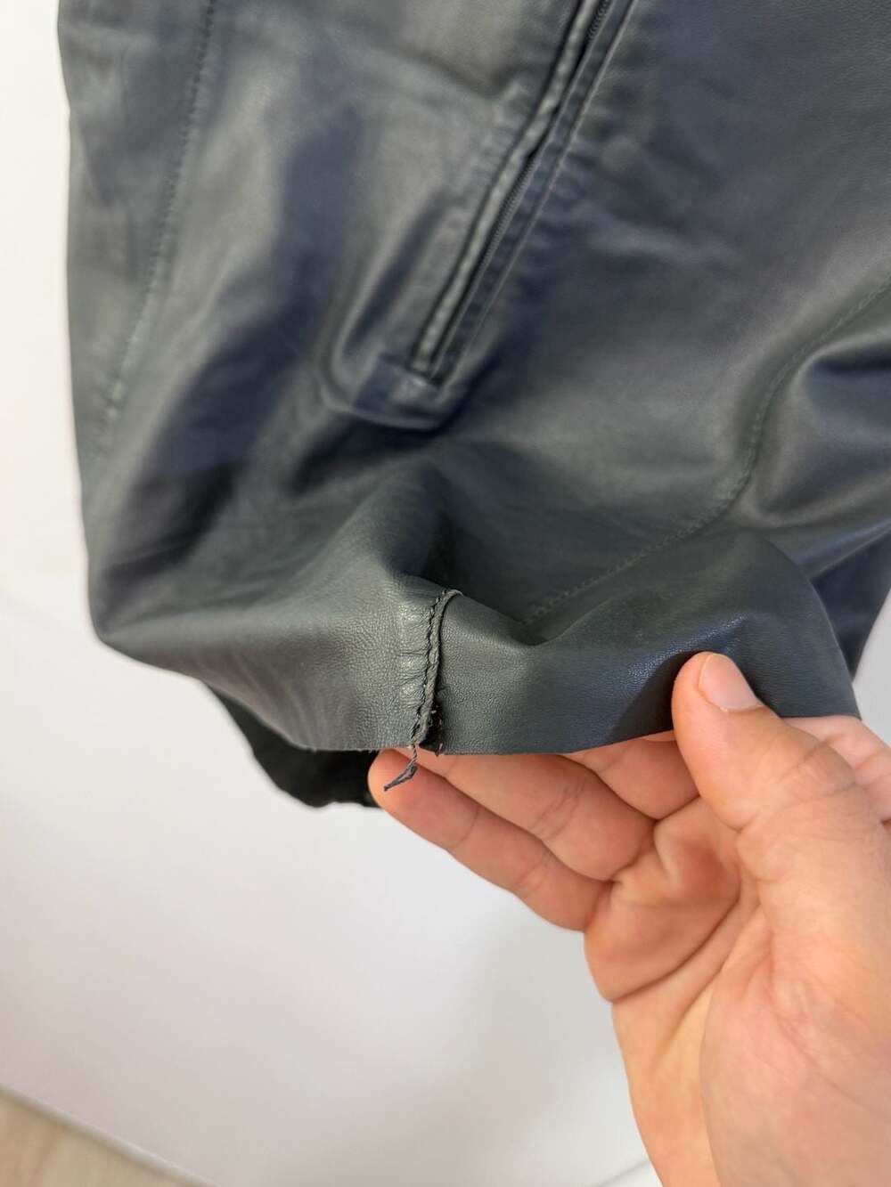 Sandro Paris Black Sheep Leather Cap Sleeve Top with Whipstitch Detail - Picture 3 of 7